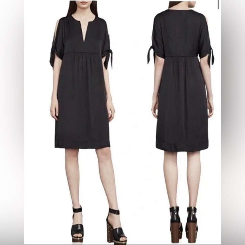 BCBG MAXAZRIA SIZE M Cold Shoulder Satin Shift Dress